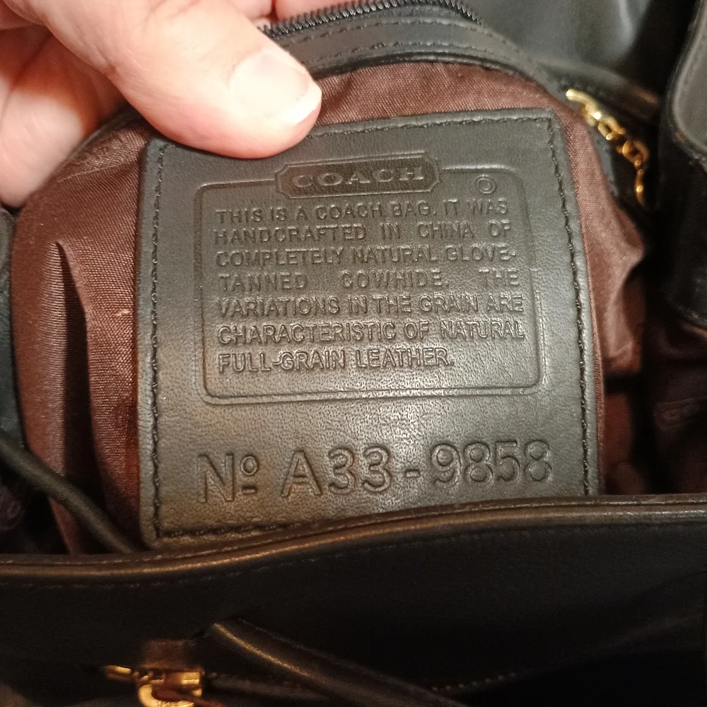 Coach Vintage Legacy #9858 Leather Black Backpack with Gold Hardware